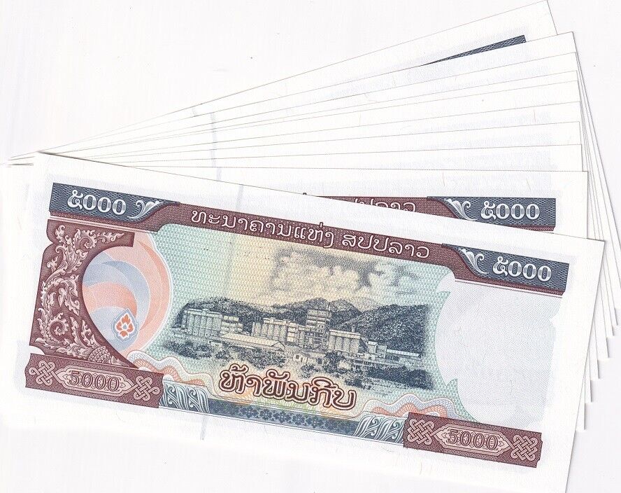 Laos 5000 Kip 2020/2022 P 41Aa LOT 10 UNC