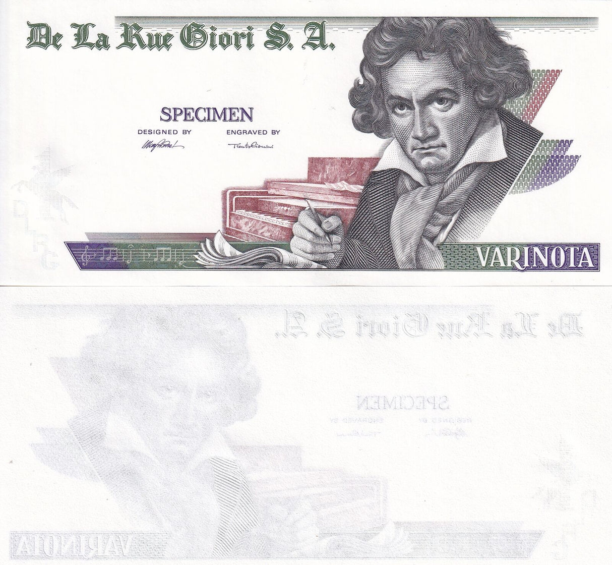 TEST Note set 3 BEETHOVEN SPECIMEN VARINOTA DE LA RUE