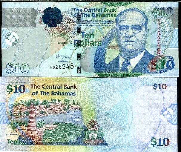 Bahamas 10 Dollars 2009 P 73A UNC