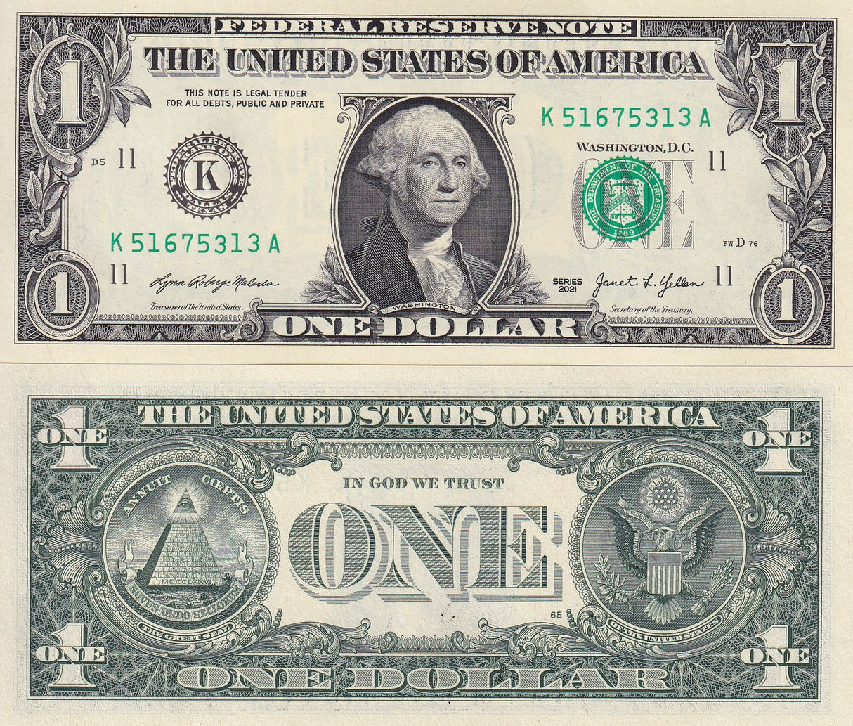 United States 1 Dollars USA 2021 P 549 K Dallas TX UNC