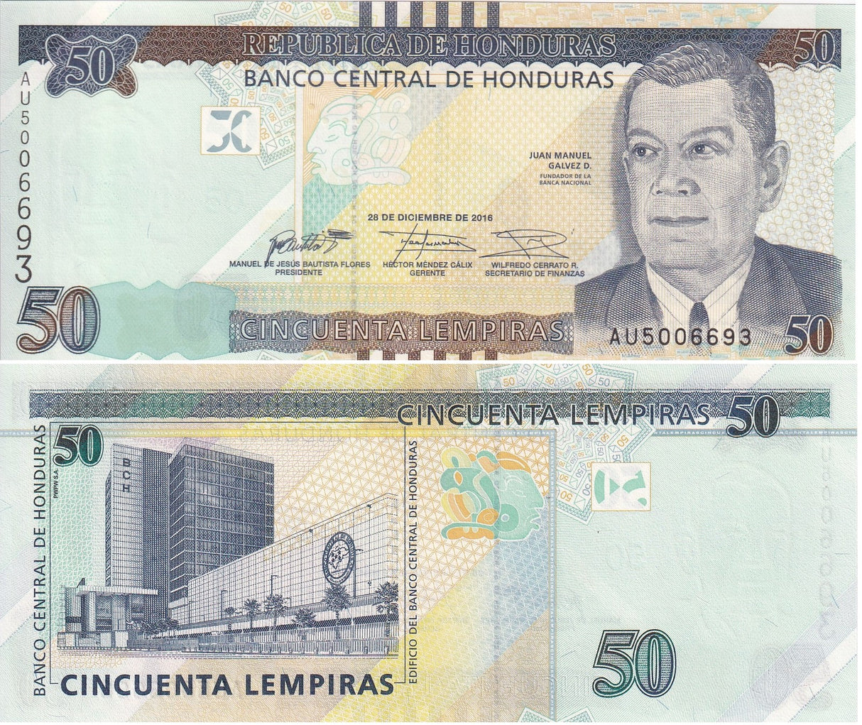 Honduras 50 Lempiras 2016 P 104 UNC