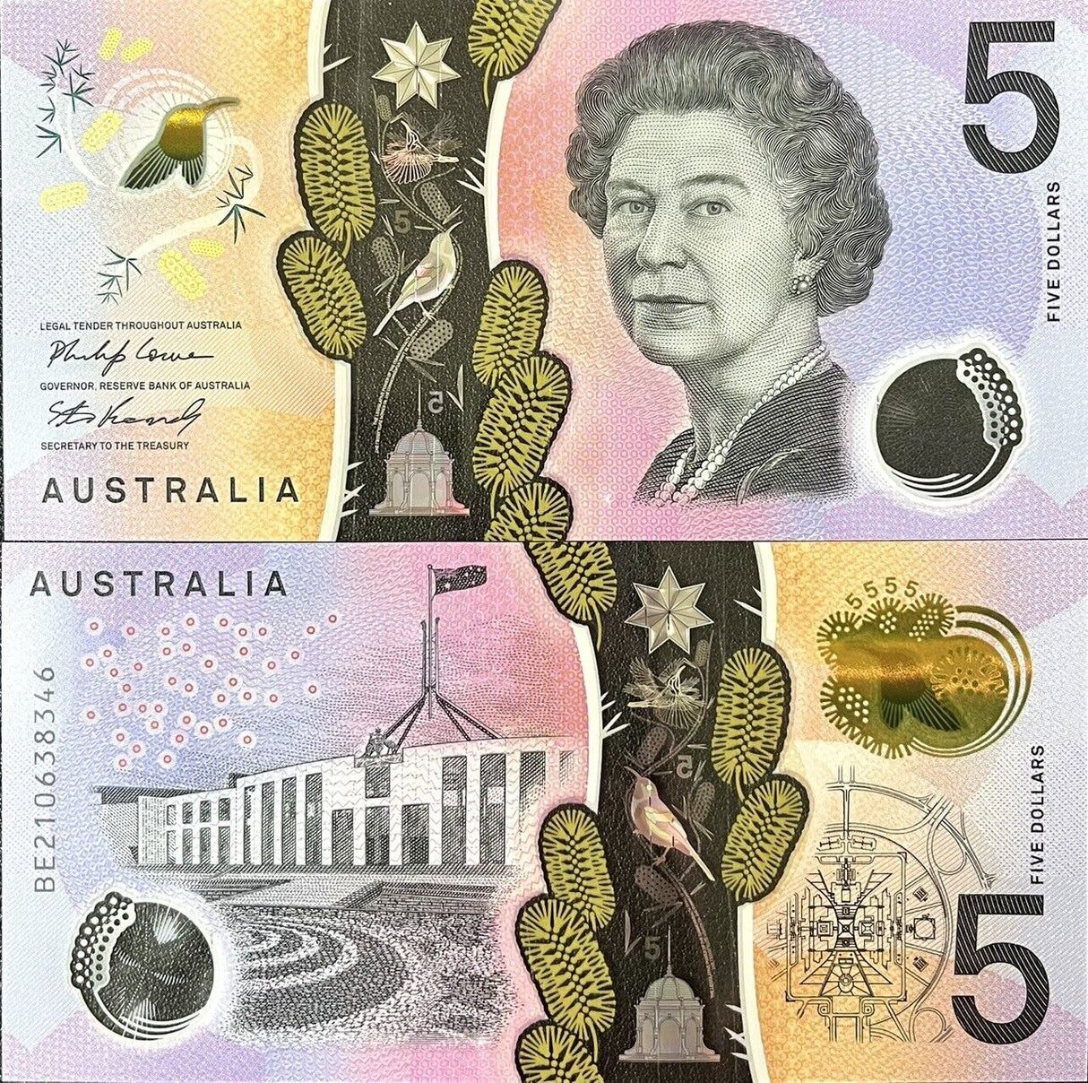 Australia 5 Dollars 2021 P 62 Polymer AUnc