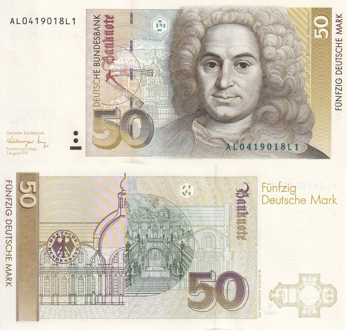 Germany Federal Republic 50 Deutsche Mark 1991 P 40 UNC