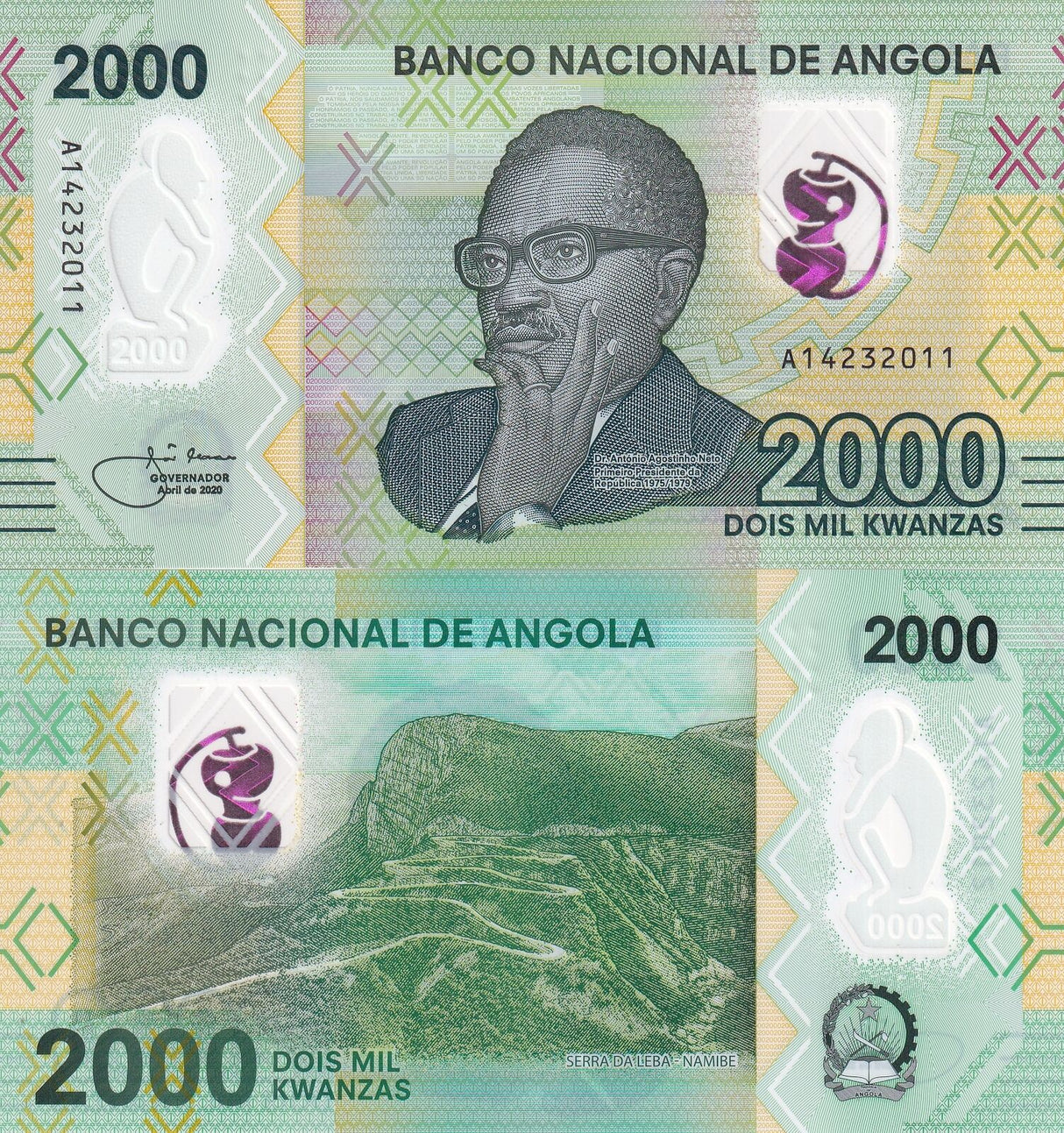 Angola 2000 Kwanzas 2020 P 163 Polymer UNC
