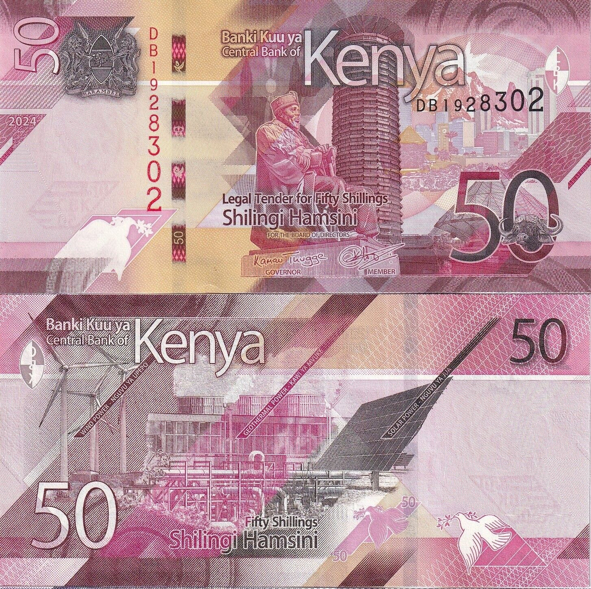 Kenya 50 Shillings 2024 P 52 NEW UNC