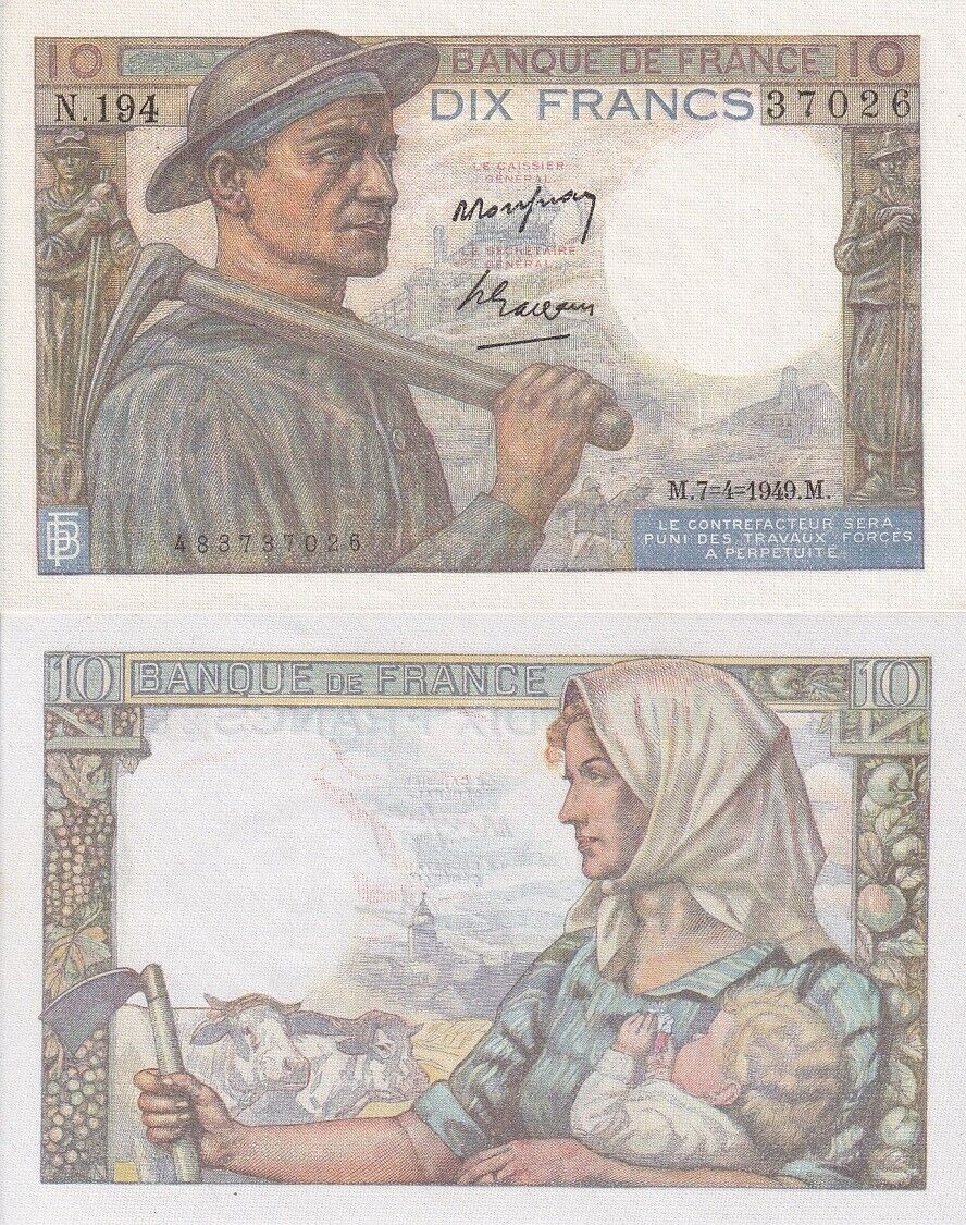 France 10 Francs 1949 P 99 f UNC