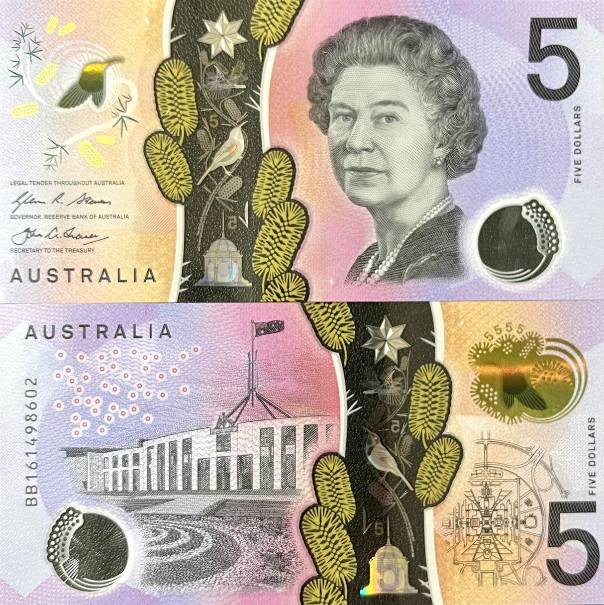 Australia 5 Dollars 2016 P 62 Polymer AUnc