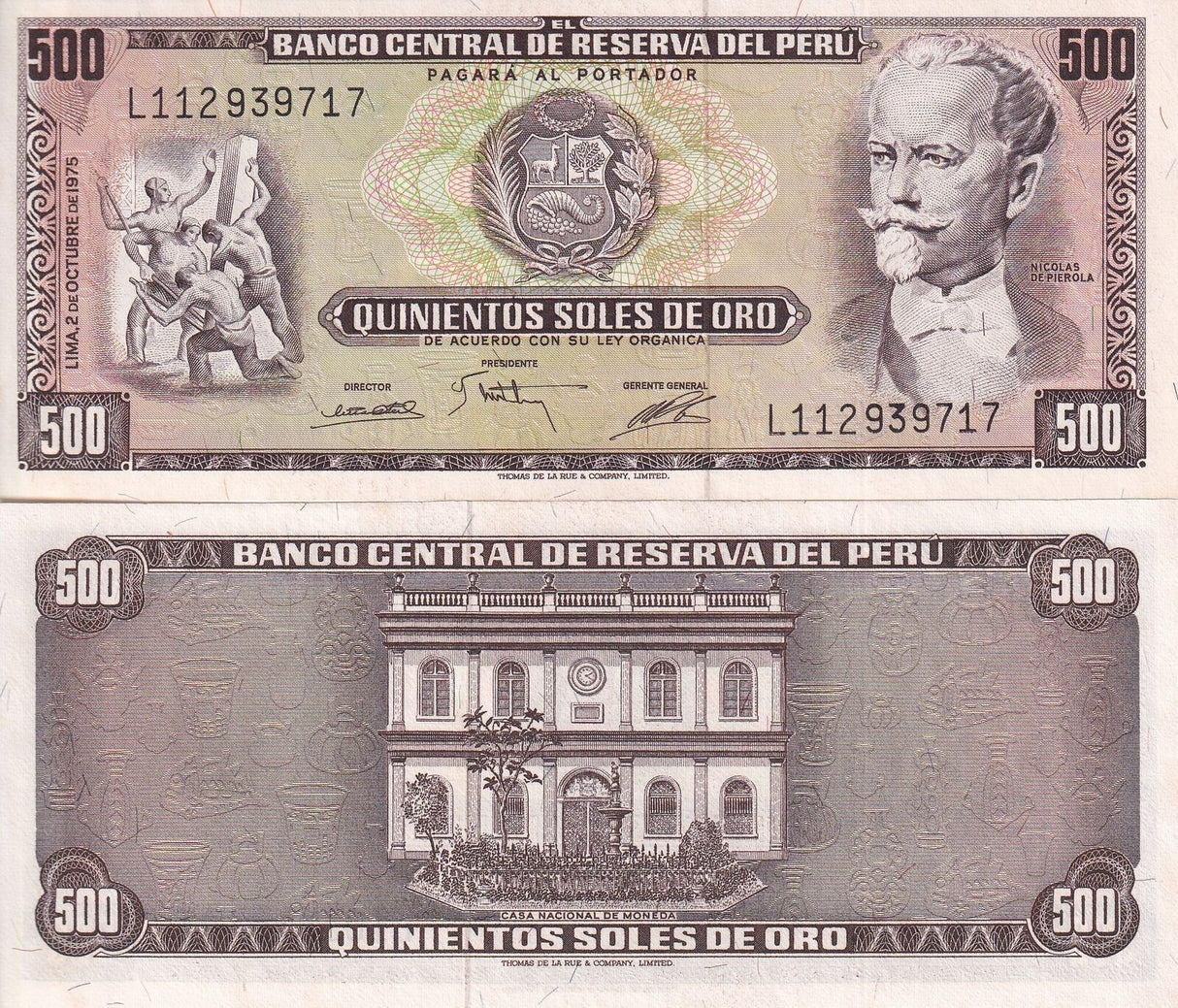 Peru 500 Soles De Oro 1975 P 110 UNC