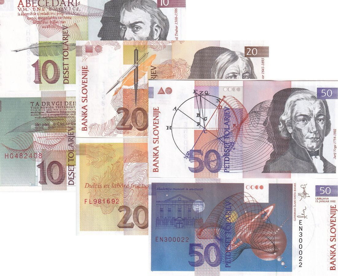 Slovenia Set 3 UNC 20 50 100 Tolajev 1992 P 12 13 14 UNC