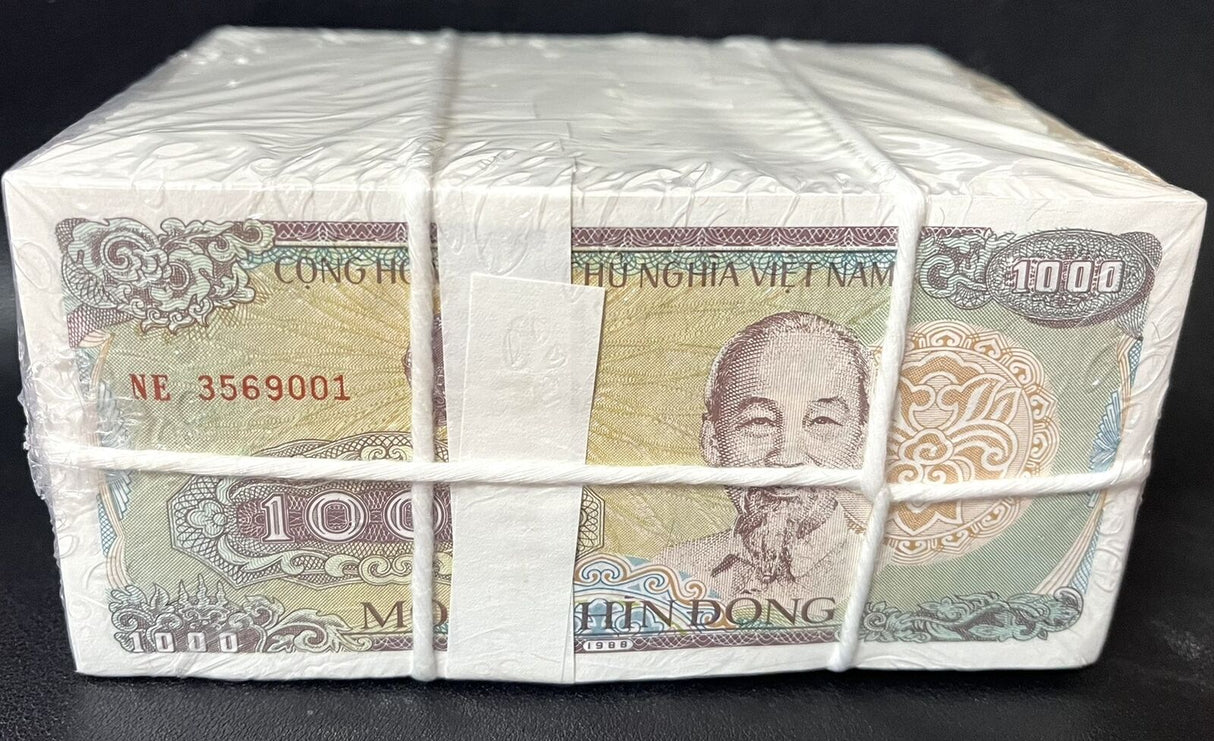 Vietnam 1000 Dong 1988 P 106 UNC LOT 1000 PCS 10 Bundles 1 Brick