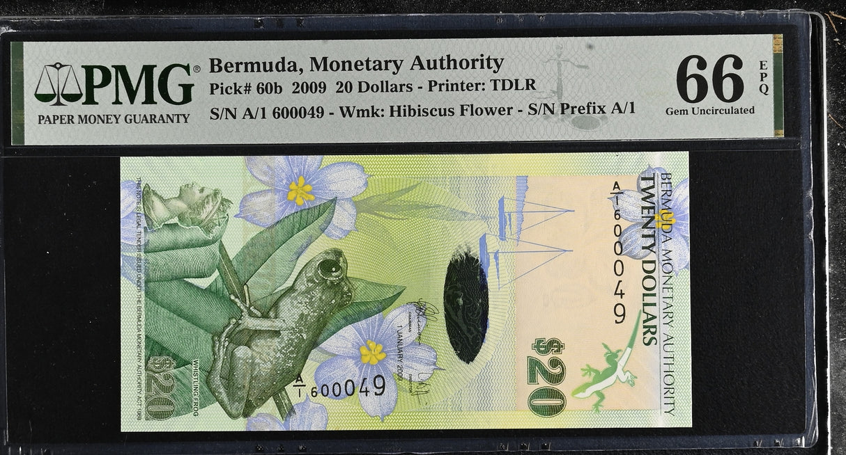 Bermuda 20 Dollars 2009 P 60 b Gem UNC PMG 66 EPQ
