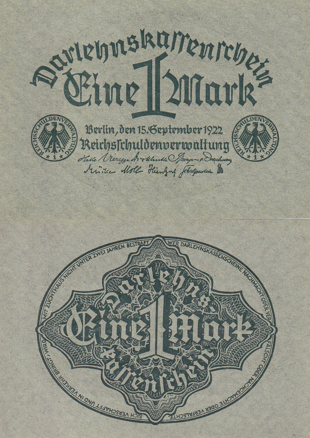 Germany 1 Mark 1922 P 61 UNC