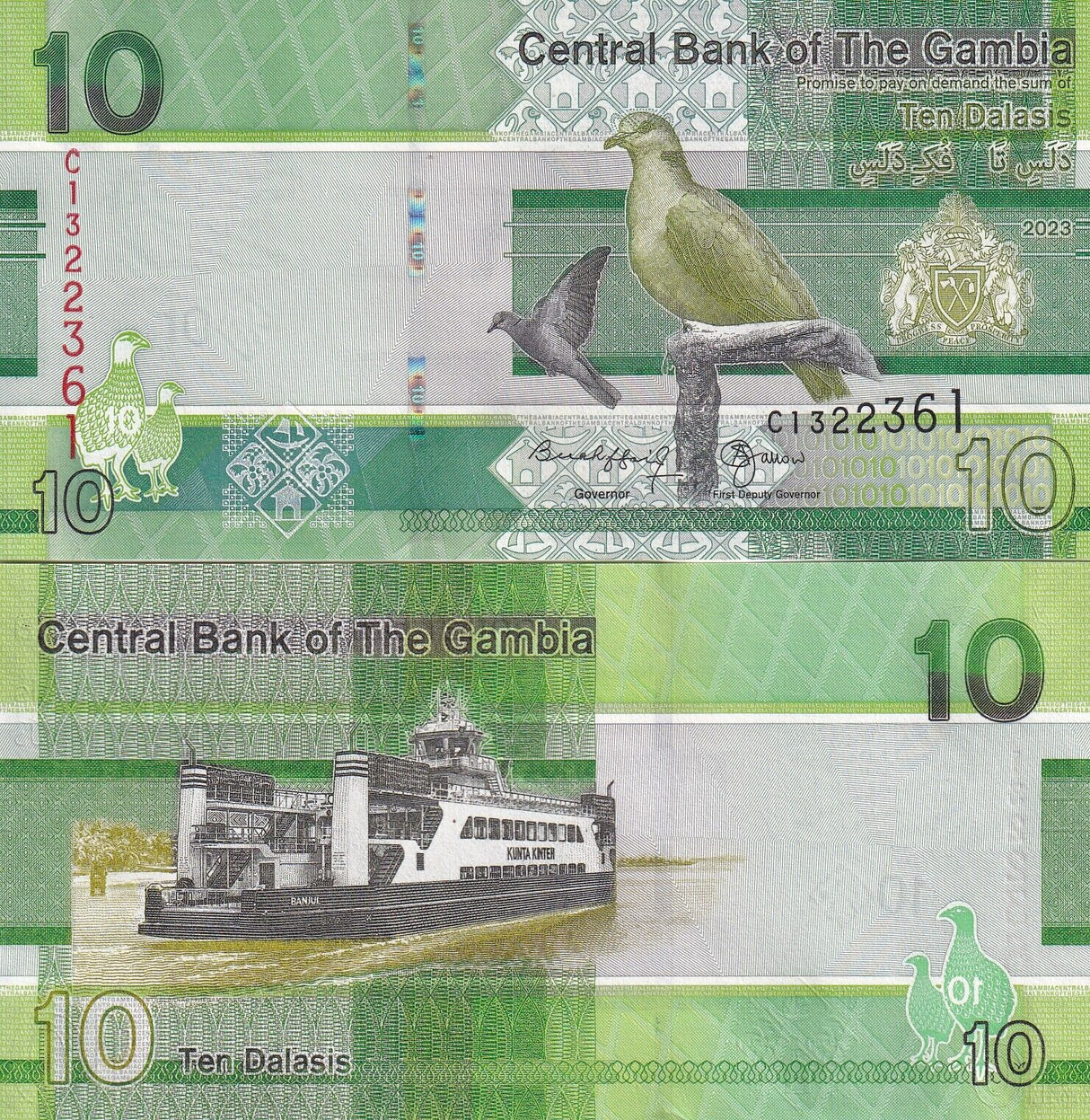 Gambia 10 Dalasis 2023/2024 P 38 NEW Sign UNC LOT 10 PCS