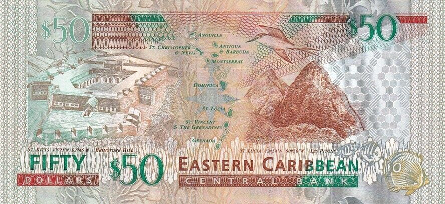 East Caribbean 50 Dollars ND 2008 P 50 UNC