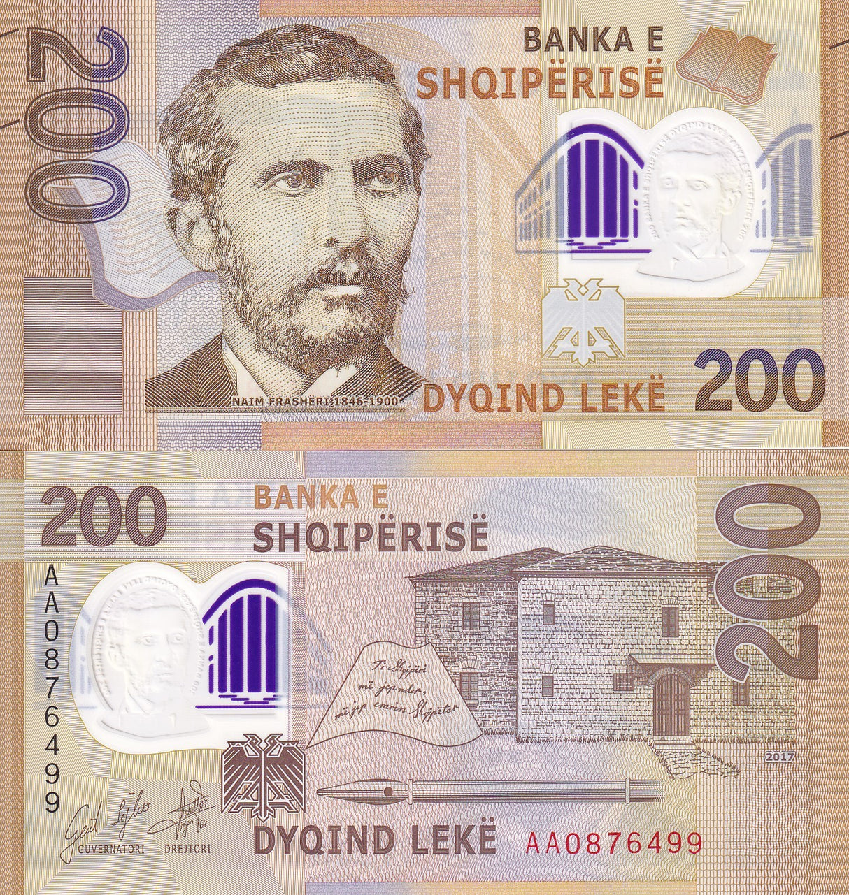 Albania 200 Leke 2017 Polymer P 76 AUnc