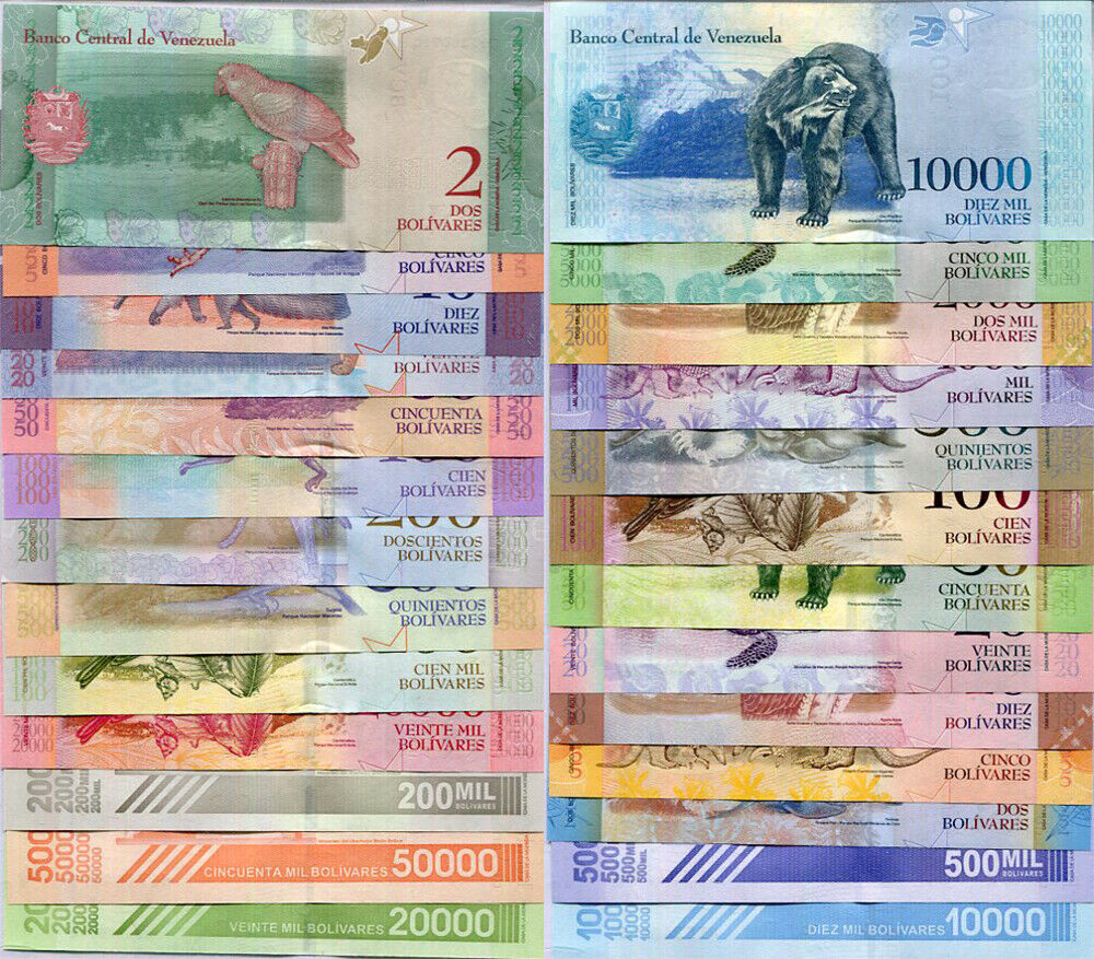 Venezuela Set 26 UNC 2 -100000 Bolivares 2 - 500,000 Soberano 2007-2021 P 88-113