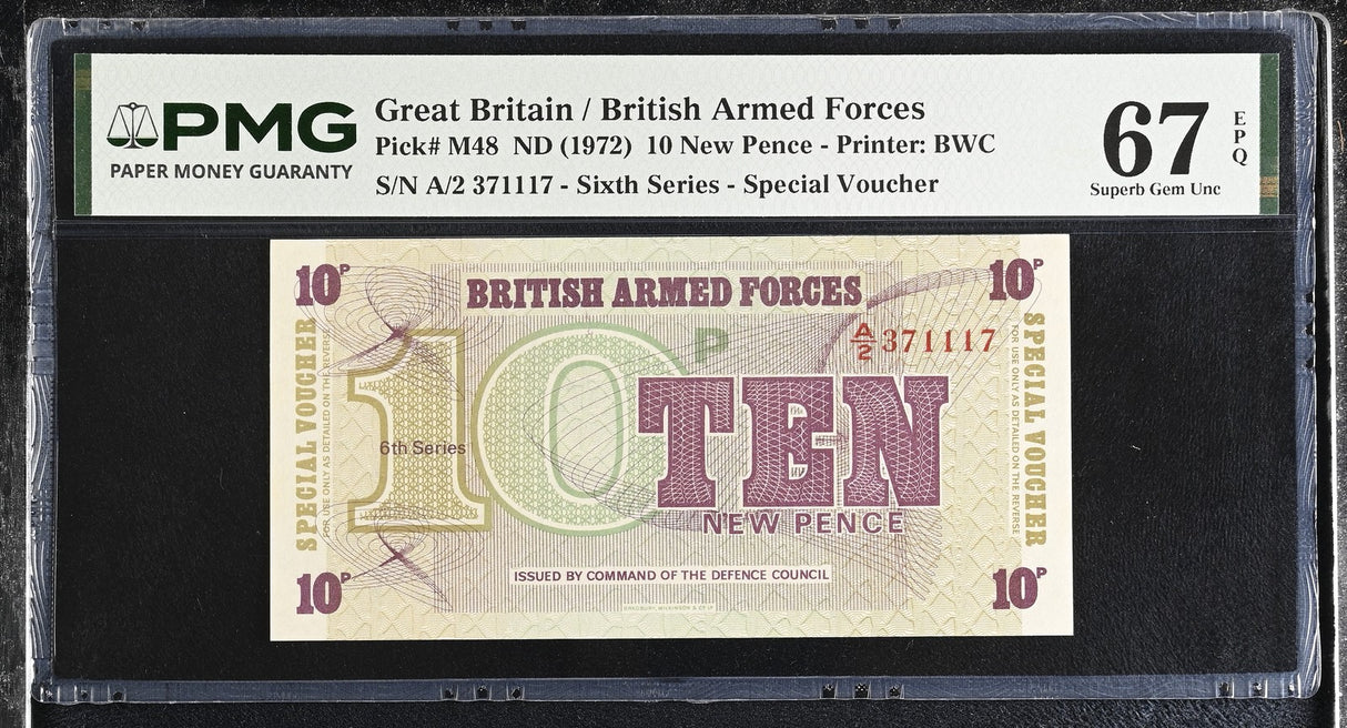 Great Britain 10 New Pence ND 1972 P M48 Superb Gem UNC PMG 67 EPQ