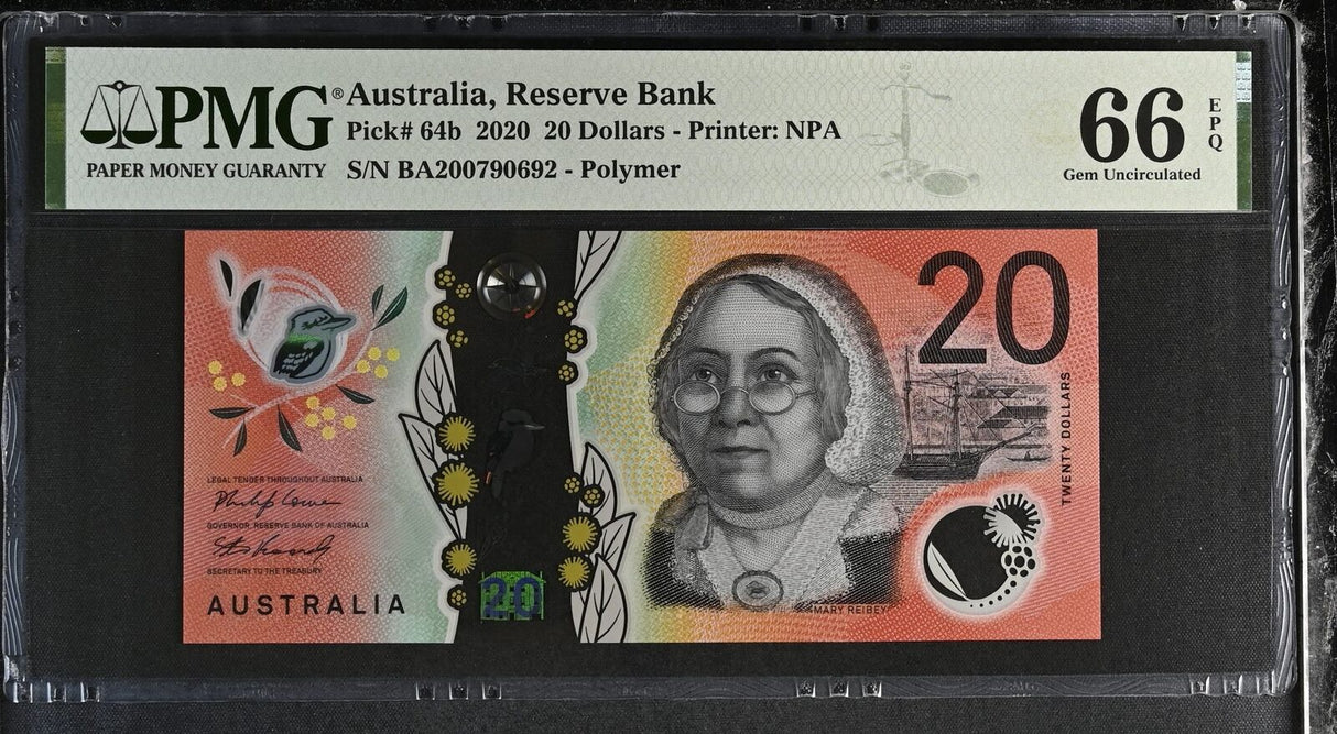 Australia 20 Dollars 2020 P 64 b Gem UNC PMG 66 EPQ