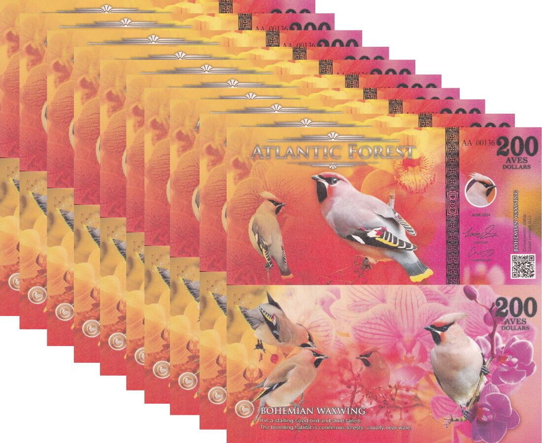 ATLANTIC FOREST 200 AVES DOLLARS BOHEMIAN WAWING 2024 Fantasy Lot 10 Pcs