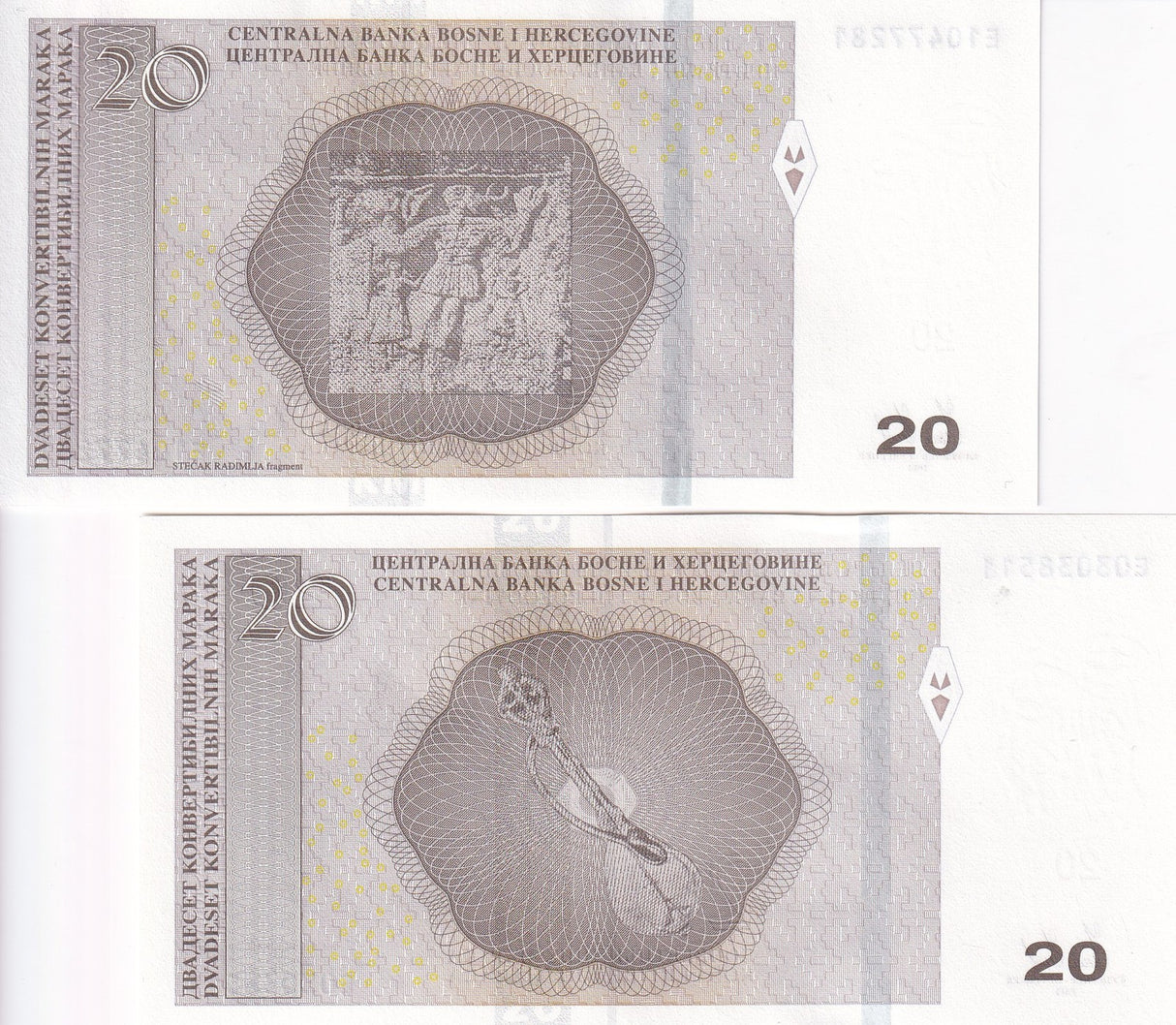 Bosnia & Herzegovina Set 2 UNC 20 Convertible Maraka 2024 P 82 P 83
