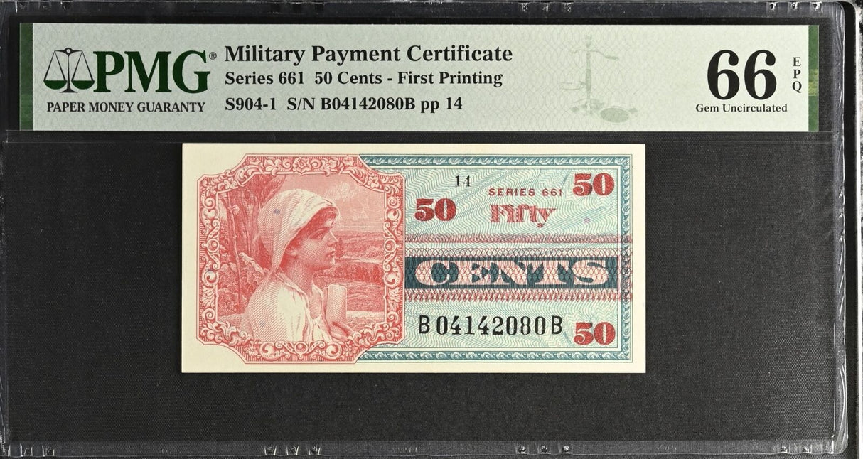 Military Payment Certificate 50 Cents ND 1968 P M67 USA Gem UNC PMG 66 EPQ
