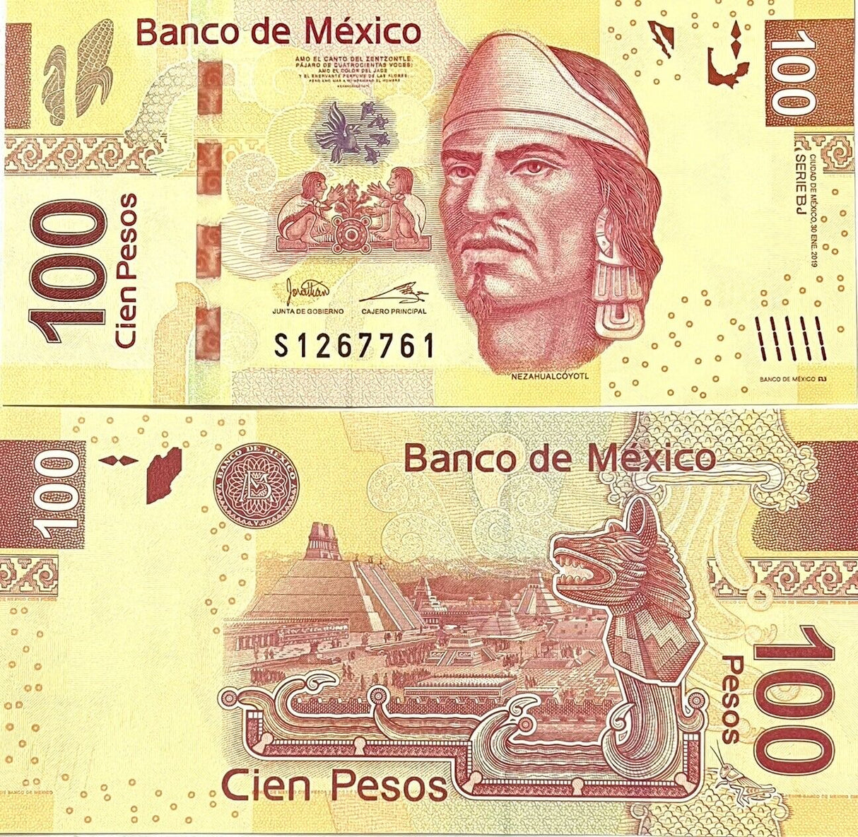 Mexico 100 Pesos 2019 P 124 bj UNC