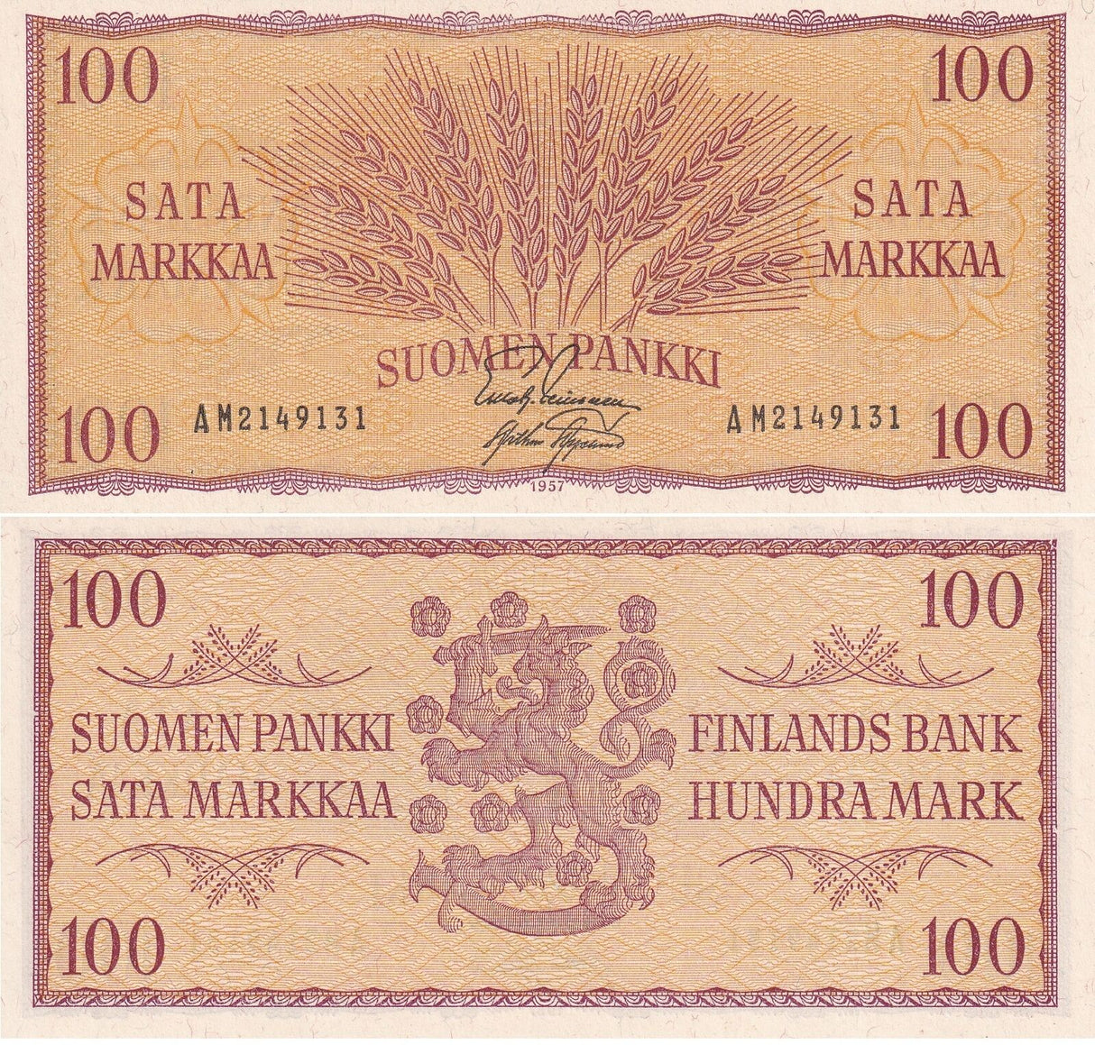 Finland 100 Markka 1957 P 97 UNC