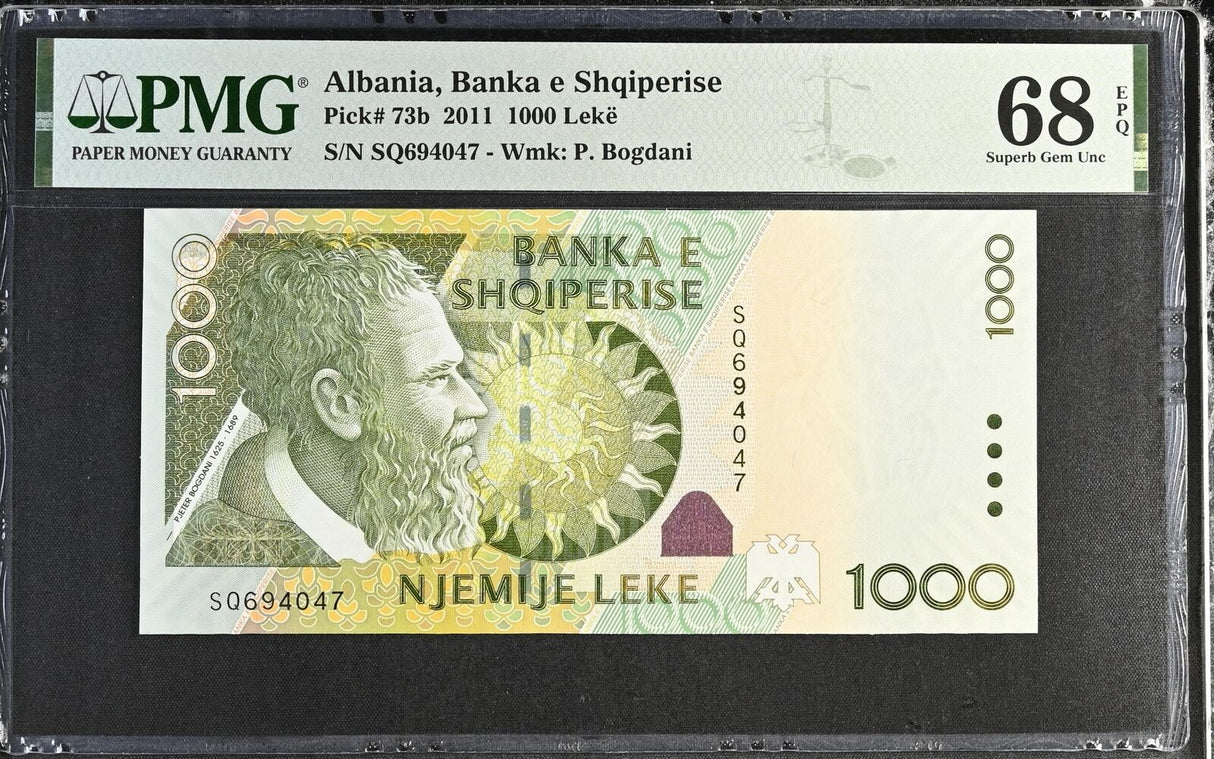 Albania 1000 Leke 2011 P 73 b Superb Gem UNC PMG 68 EPQ