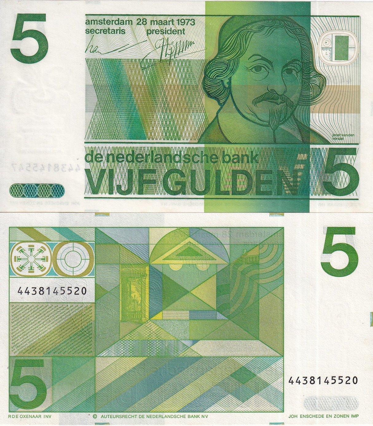 Netherlands 5 Gulden 1973 P 95 a UNC