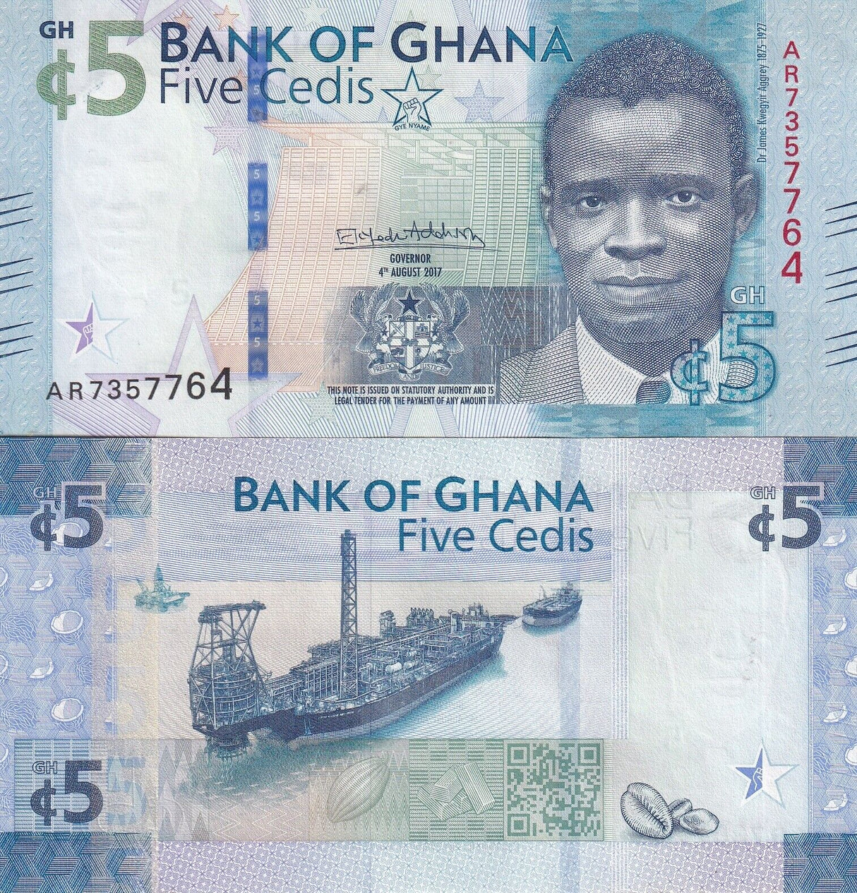 Ghana 5 CEDIS 2017 P 44 UNC