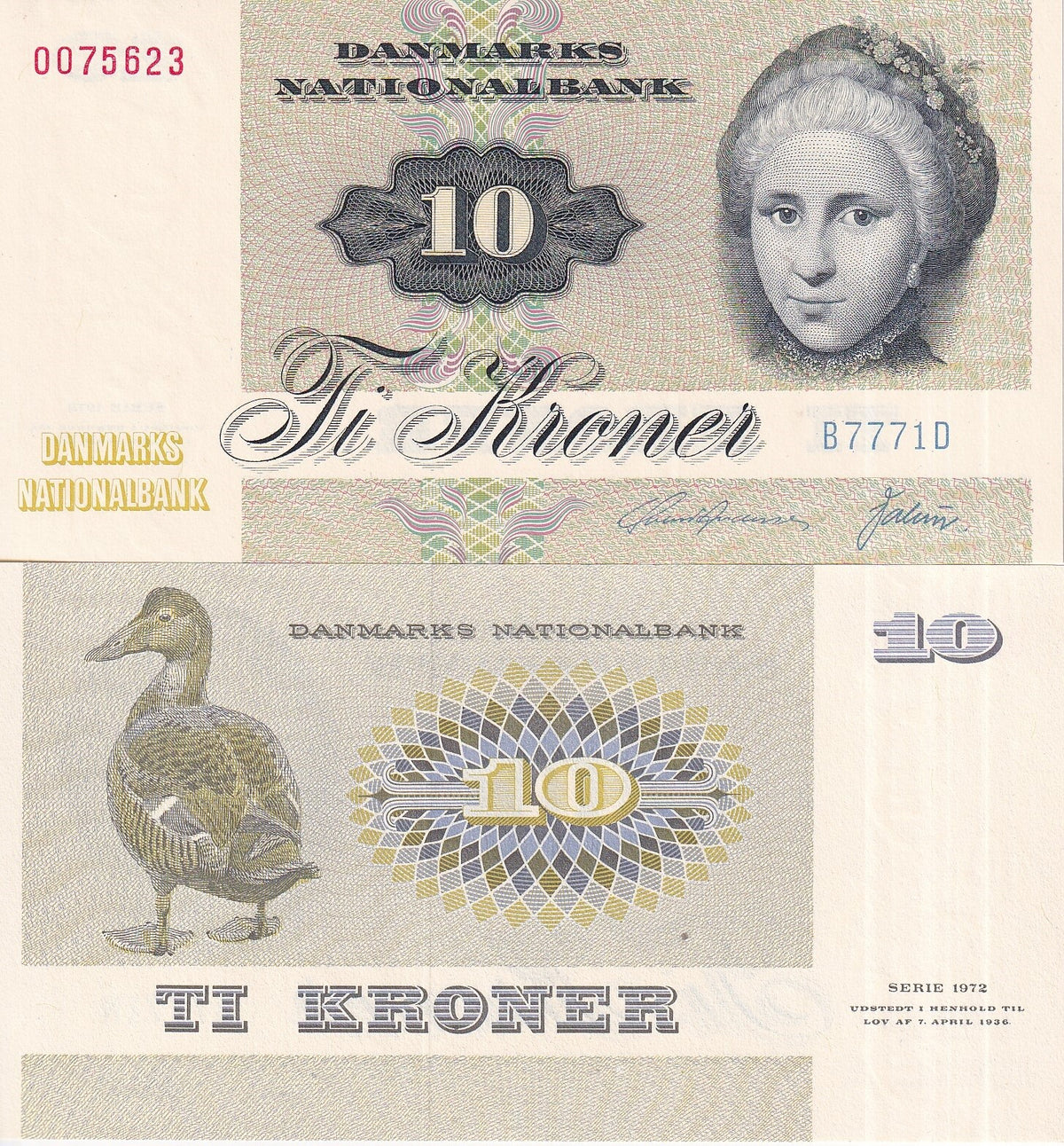 Denmark 10 Kroner 1977 P 48 g UNC