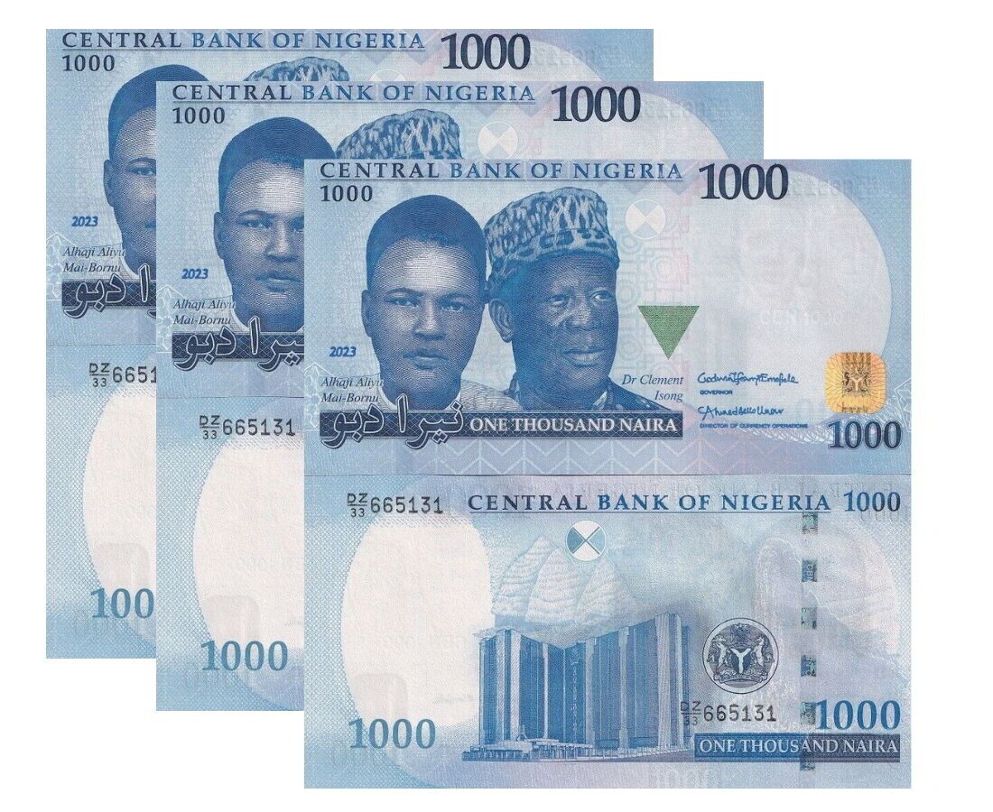Nigeria 1000 Naira 2023 P 49 New Design UNC LOT 3 PCS