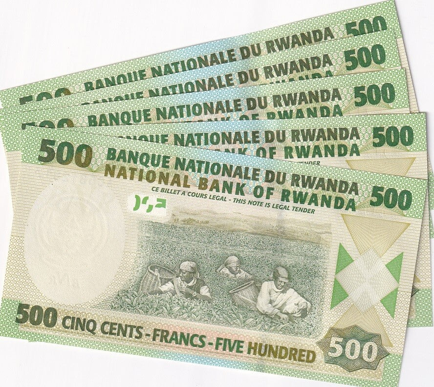 Rwanda 500 Francs 2004 P 30 UNC LOT 5 PCS
