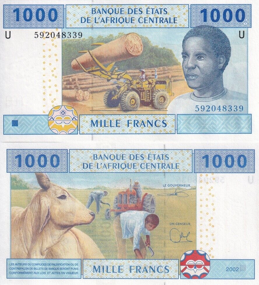 Central African States Cameroun 1000 Francs 2002 P 207Ud UNC