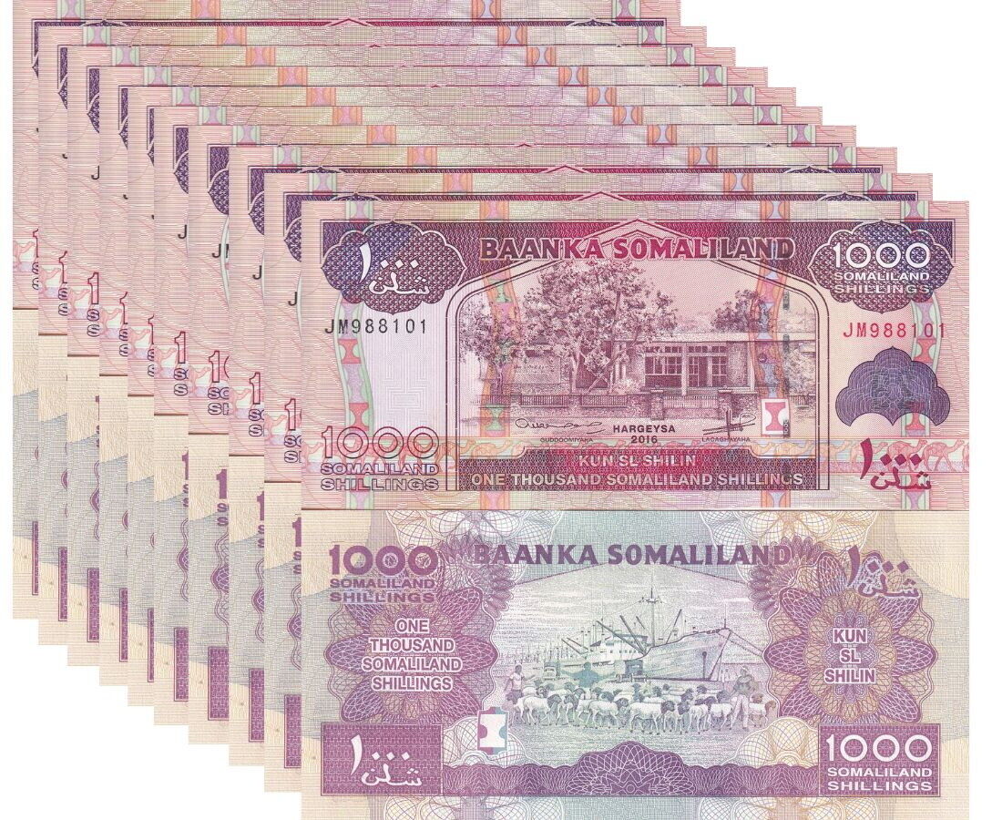 Somaliland 1000 Shillings 2016 P 20 UNC LOT 10 PCS