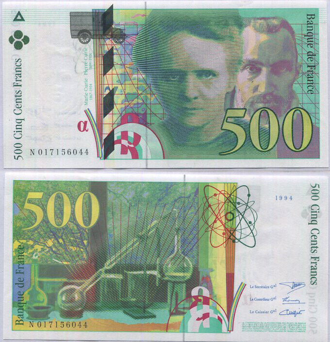 France 500 Francs 1994 P 160 AUnc