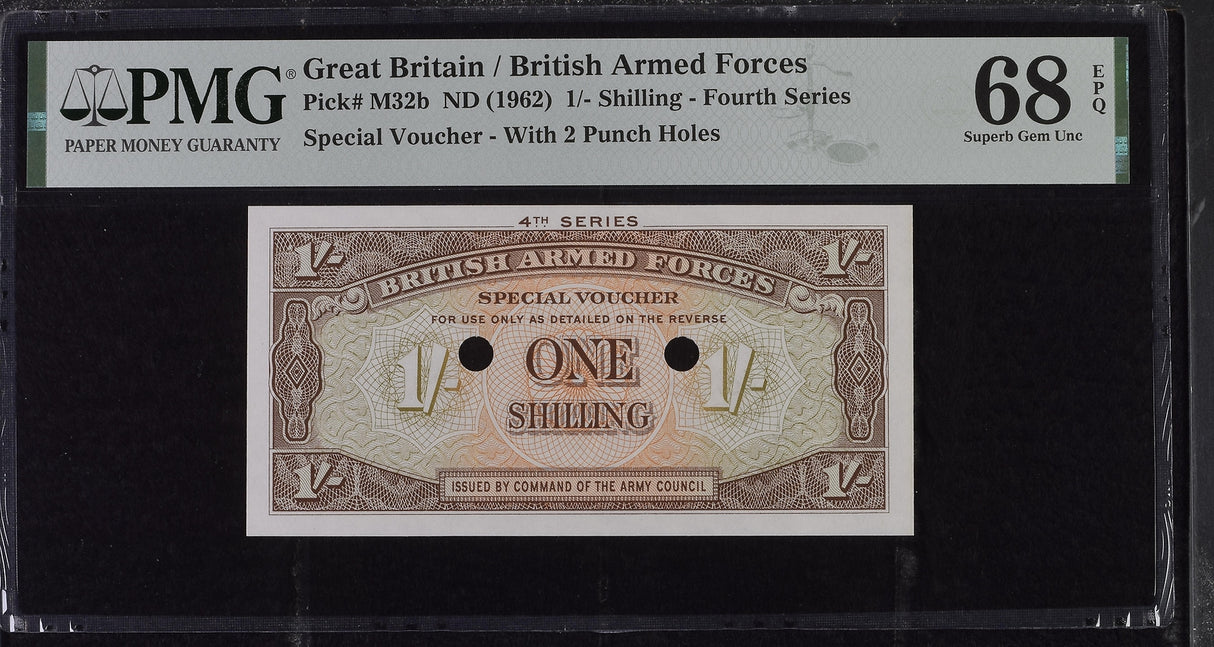 Great Britain 1 Shilling ND 1962 P M32 b Superb Gem UNC PMG 68 EPQ