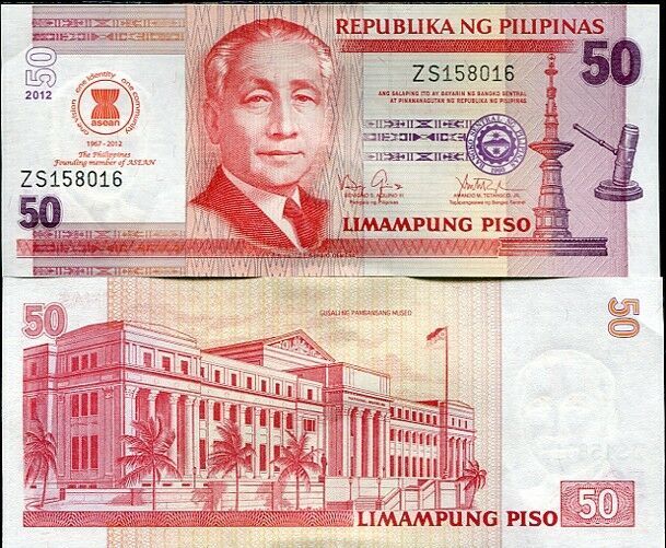 Philippines 50 Piso 2012 P 211A Commemorative MEMBER ASEAN UNC