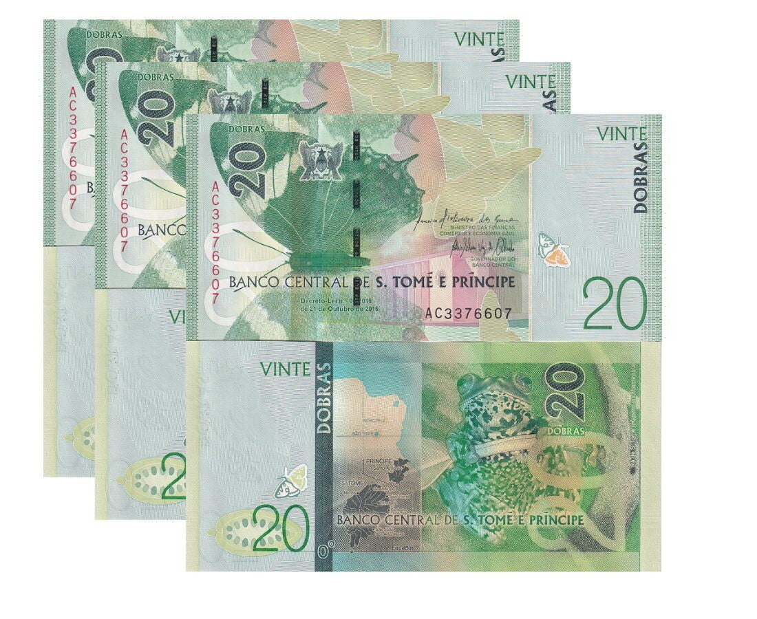 Saint Thomas & Prince 20 Dobras 2016 P 72 Sao Tome UNC LOT 3 PCS