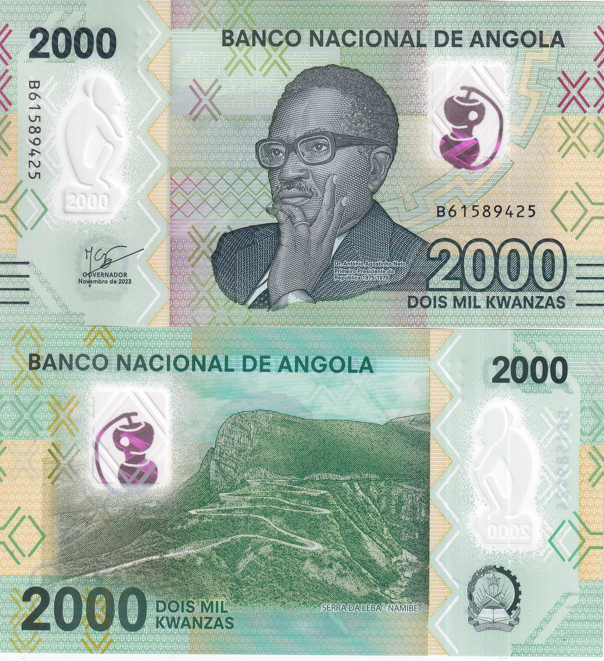 Angola 2000 Kwanzas 2023 P 163 NEW Sign Polymer UNC