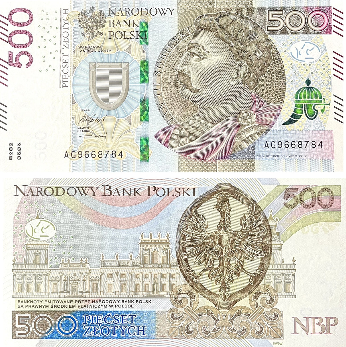 Poland 500 Zlotych 2017 P 190 b UNC