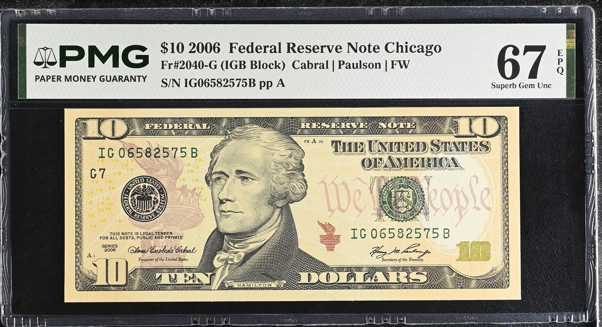 United States 10 Dollars USA 2006 P 525 G Chicago Superb Gem UNC PMG 67 EPQ