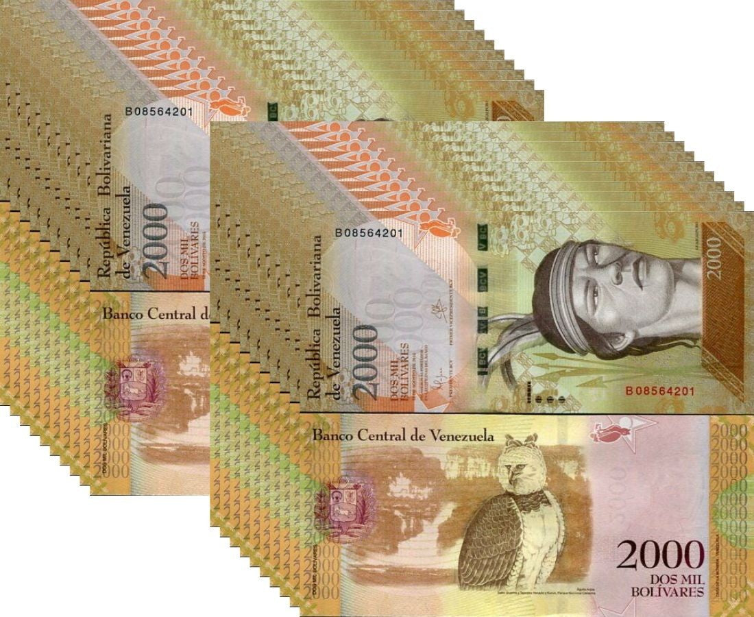 Venezuela 2000 Bolivares 2016 P 96 OWL UNC Lot 20 Pcs