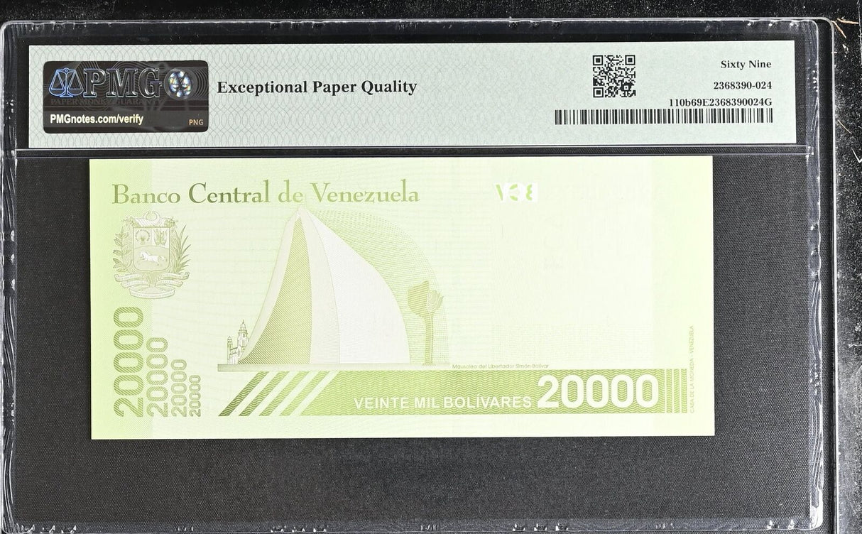 Venezuela 20000 Bolivares 2019 P 110 b Narrow Superb Gem UNC PMG 69 EPQ
