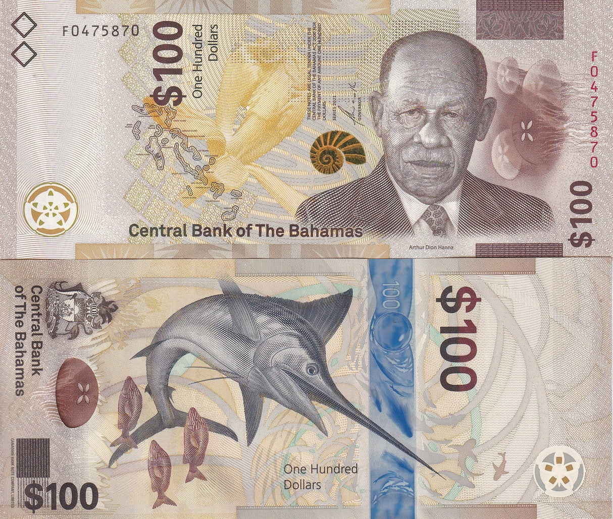 Bahamas 100 Dollars 2021 P 82 UNC