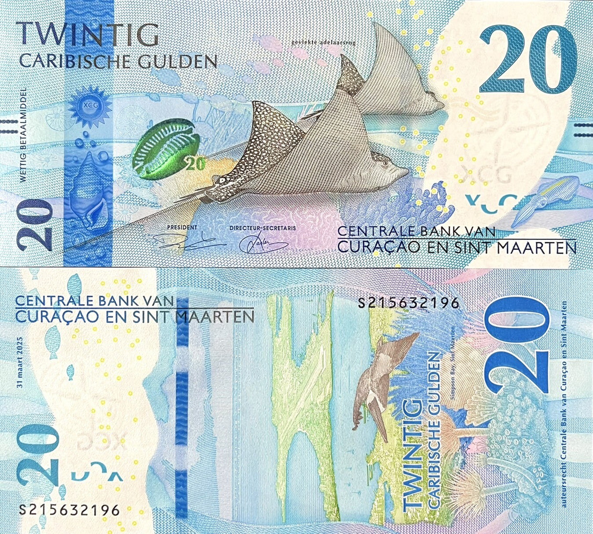 Curacao & Sint Maarten 20 Gulden 2025 P 2 AUnc
