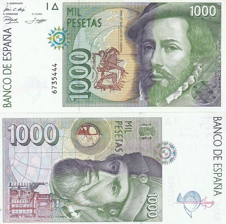Spain 1000 Pesetas 1992 P 163 UNC