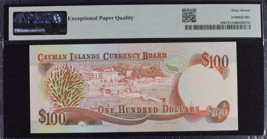 Cayman Islands 100 Dollars 1996 P 20 B/1 Prefix Superb Gem UNC PMG 67 EPQ