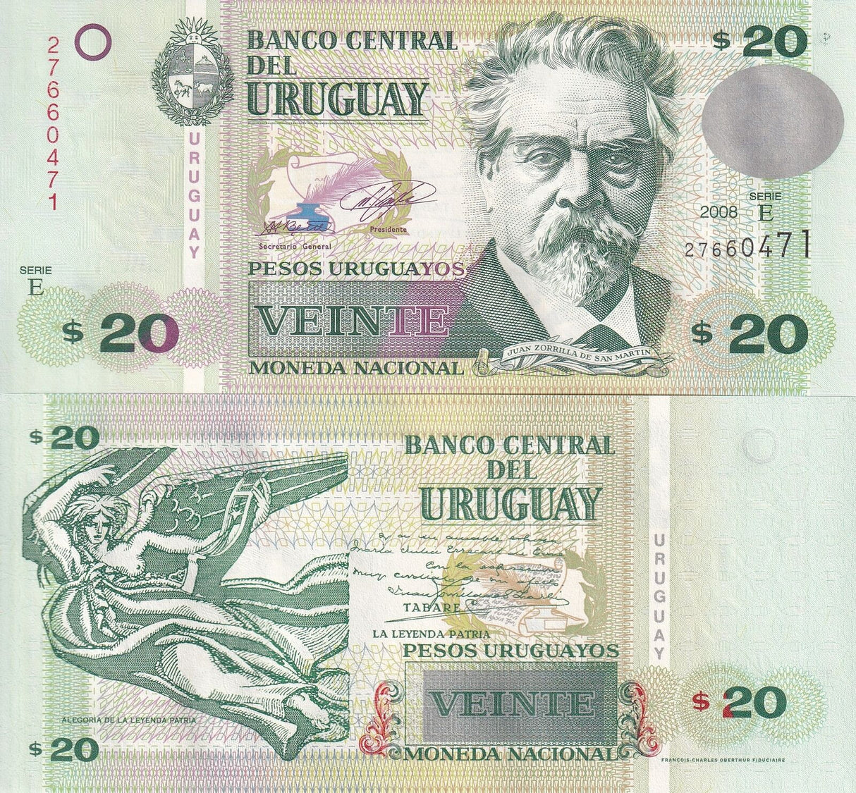 Uruguay 20 Pesos 2008 P 86 a UNC