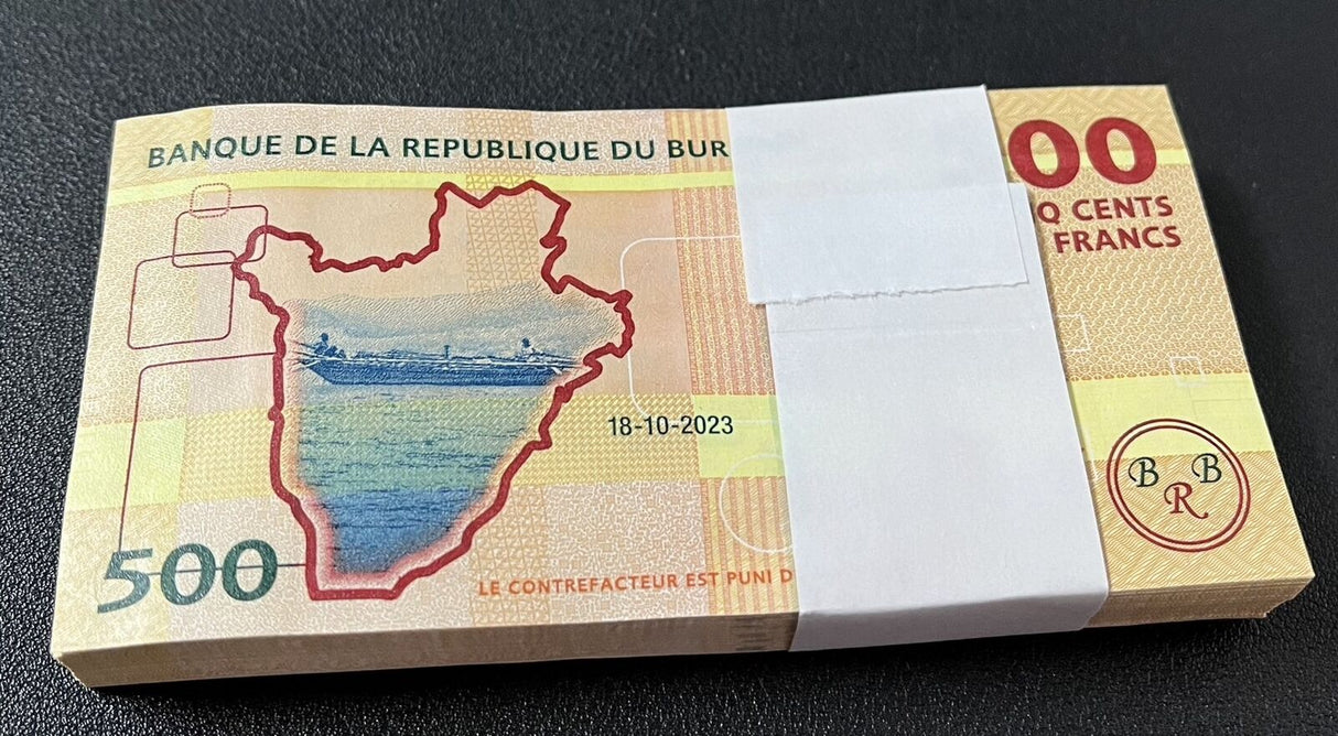 Burundi 500 Francs 2023 P 50 New Sign UNC LOT 100 PCS 1 BUNDLE